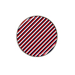 Diagonal Patriot Stripes Golf Ball Marker (for Hat Clip) by StuffOrSomething