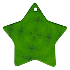 Go Green Kaleidoscope Star Ornament (two Sides) by Fractalsandkaleidoscopes