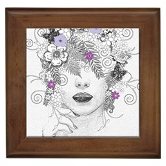 Flower Child Of Hope Framed Ceramic Tile by FunWithFibro