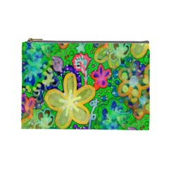 Beautiful Flower Power Batik Cosmetic Bag (large) by rokinronda