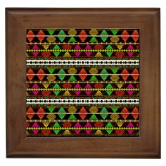 Aztec Style Pattern Framed Ceramic Tile by dflcprints