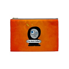 Orange Funny Too Much Coffee Cosmetic Bag (medium) by CreaturesStore