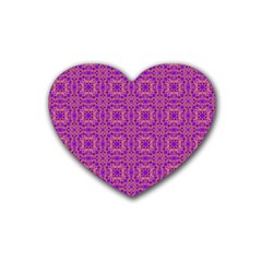 Purple Moroccan Pattern Drink Coasters (heart) by SaraThePixelPixie