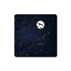 Night Birds And Full Moon Magnet (square) by dflcprints