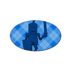 Blue Knight On Plaid Sticker 100 Pack (oval) by StuffOrSomething