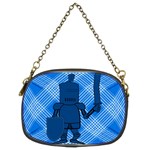 Blue Knight On Plaid Chain Purse (Two Sided)  Back