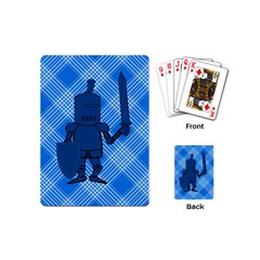 Blue Knight On Plaid Playing Cards (mini) by StuffOrSomething