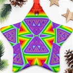 Trippy Rainbow Triangles Star Ornament Front