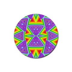 Trippy Rainbow Triangles Drink Coasters 4 Pack (round) by SaraThePixelPixie