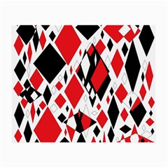 Distorted Diamonds In Black & Red Glasses Cloth (small, Two Sided) by StuffOrSomething