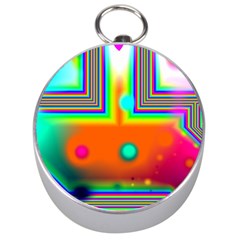 Crossroads Of Awakening, Abstract Rainbow Doorway  Silver Compass by DianeClancy