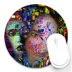 Artistic Confusion Of Brain Fog 8  Mouse Pad (round) by FunWithFibro