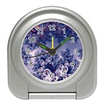 Pink and Blue Morning Frost Fractal Desk Alarm Clock Front