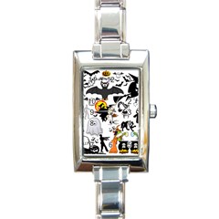 Halloween Mashup Rectangular Italian Charm Watch by StuffOrSomething