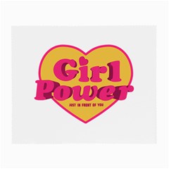 Girl Power Heart Shaped Typographic Design Quote Glasses Cloth (small) by dflcprints