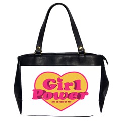 Girl Power Heart Shaped Typographic Design Quote Oversize Office Handbag (two Sides) by dflcprints