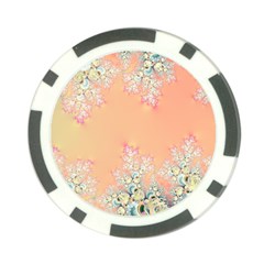 Peach Spring Frost On Flowers Fractal Poker Chip (10 Pack) by Artist4God