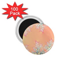 Peach Spring Frost On Flowers Fractal 1 75  Button Magnet (100 Pack) by Artist4God