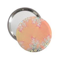 Peach Spring Frost On Flowers Fractal Handbag Mirror (2 25 ) by Artist4God