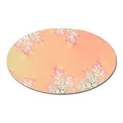 Peach Spring Frost On Flowers Fractal Magnet (oval) by Artist4God