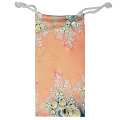 Peach Spring Frost On Flowers Fractal Jewelry Bag by Artist4God