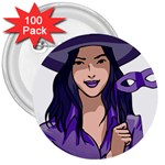 Purple Witch 3  Button (100 pack) Front