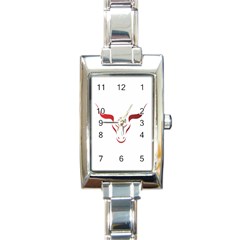 Stylized Symbol Red Bull Icon Design Rectangular Italian Charm Watch by rizovdesign