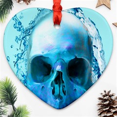 Skull In Water Heart Ornament by icarusismartdesigns