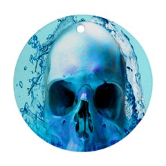 Skull In Water Round Ornament (two Sides) by icarusismartdesigns