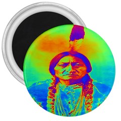 Sitting Bull 3  Button Magnet by icarusismartdesigns