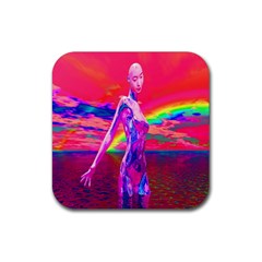 Cyborg Mask Drink Coaster (square) by icarusismartdesigns