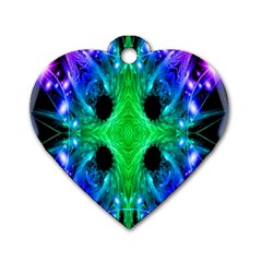 Alien Snowflake Dog Tag Heart (two Sided) by icarusismartdesigns