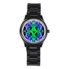 Alien Snowflake Sport Metal Watch (black) by icarusismartdesigns