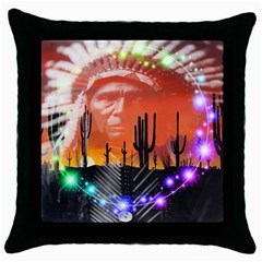 Ghost Dance Black Throw Pillow Case by icarusismartdesigns