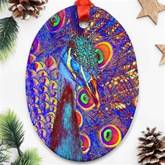 Peacock Oval Ornament by icarusismartdesigns