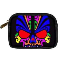 Skull In Colour Digital Camera Leather Case by icarusismartdesigns