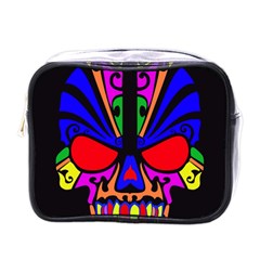 Skull In Colour Mini Travel Toiletry Bag (one Side) by icarusismartdesigns