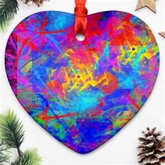 Colour Chaos  Heart Ornament by icarusismartdesigns