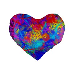 Colour Chaos  16  Premium Heart Shape Cushion  by icarusismartdesigns