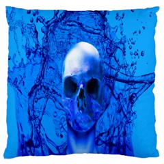 Alien Blue Large Cushion Case (two Sided)  by icarusismartdesigns