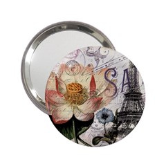 Vintage Paris Eiffel Tower Floral Handbag Mirror (2 25 ) by chicelegantboutique