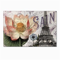 Vintage Paris Eiffel Tower Floral Postcard 4 x 6  (10 Pack) by chicelegantboutique