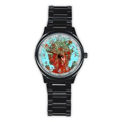 Flower Horizon Sport Metal Watch (black) by icarusismartdesigns