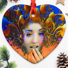 Organic Medusa Heart Ornament (two Sides) by icarusismartdesigns