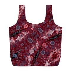 Burgundy Baby Blue Full Print Recycle Bag (l) by OCDesignss