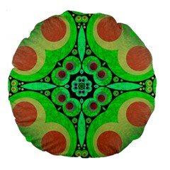 Neon Green  18  Premium Round Cushion  by OCDesignss