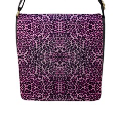 Pink Leopard  Flap Closure Messenger Bag (large) by OCDesignss