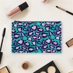 Turquoise Cheetah Cosmetic Bag (medium) by OCDesignss