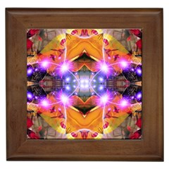 Abstract Flower Framed Ceramic Tile by icarusismartdesigns