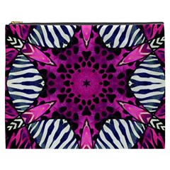 Crazy Hot Pink Zebra  Cosmetic Bag (xxxl) by OCDesignss